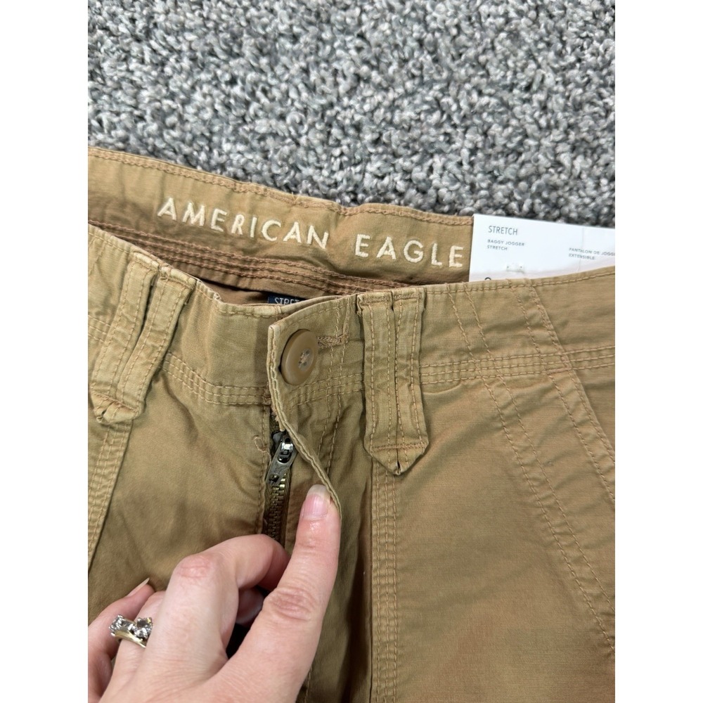 American Eagle Baggy Jogger Cargo Pants Women's Size 2 Beige NWT Baggy - Picture 3 of 12